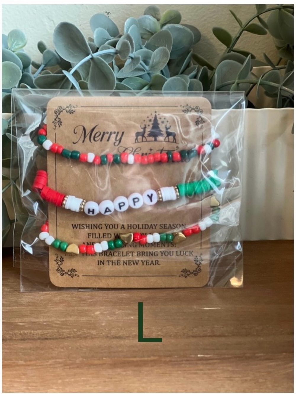 Merry Christmas Beaded Clay Bracelets, Various Designs, Choose One - Picture 9 of 16